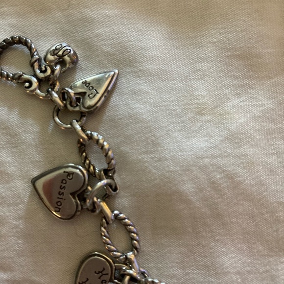 Brighton Bracelet with Heart Charms that have words of encouragement With Tin - Picture 3 of 7